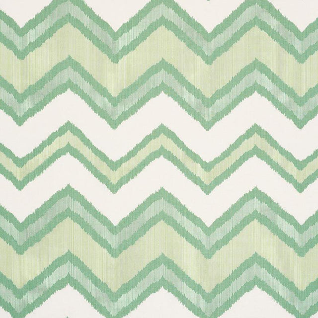 Schumacher Chevron Ikat Green Fabric