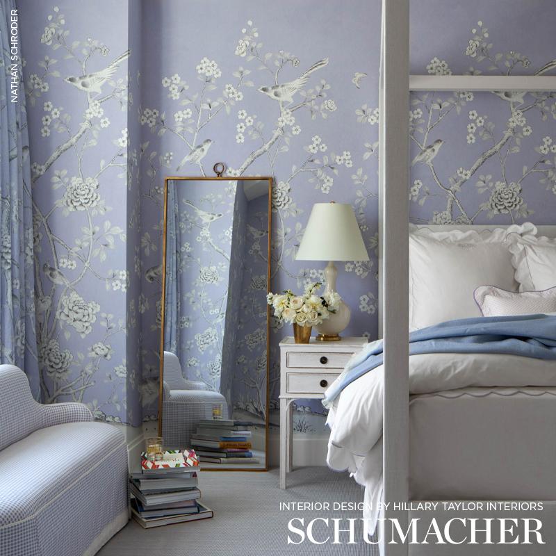 Schumacher Chinois Palais Panel Lavender Wallpaper