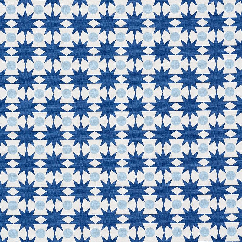 Schumacher Cosmos Blue Fabric