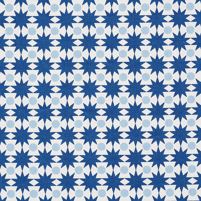 Schumacher Cosmos Blue Fabric