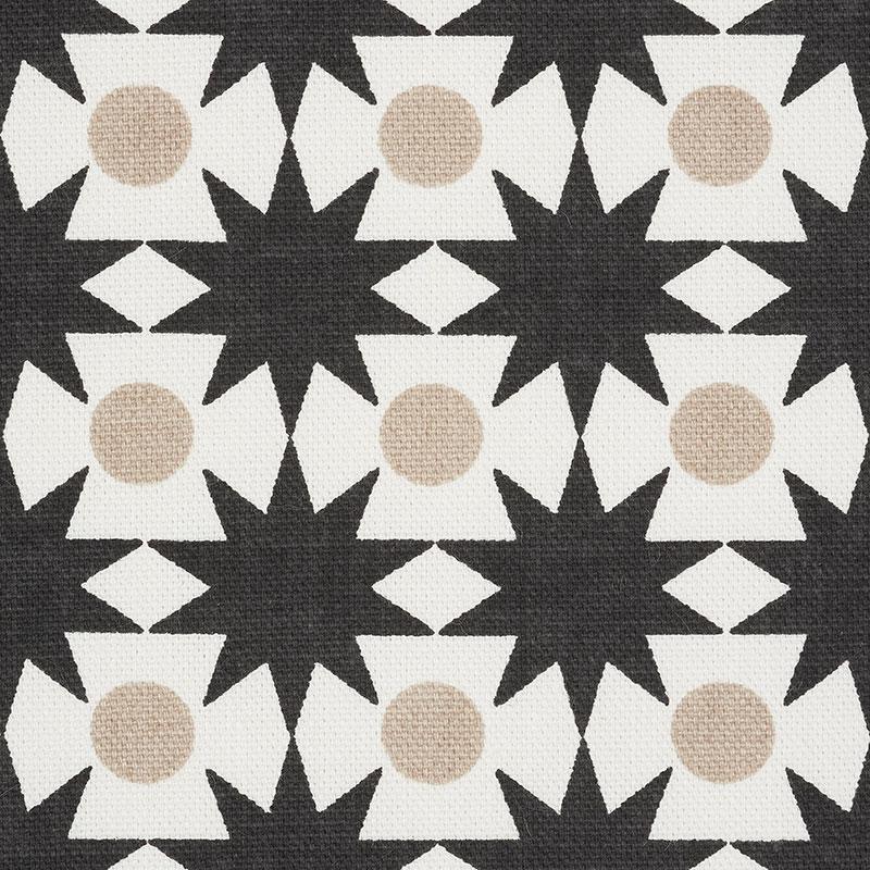 Schumacher Cosmos Black & Sand Fabric