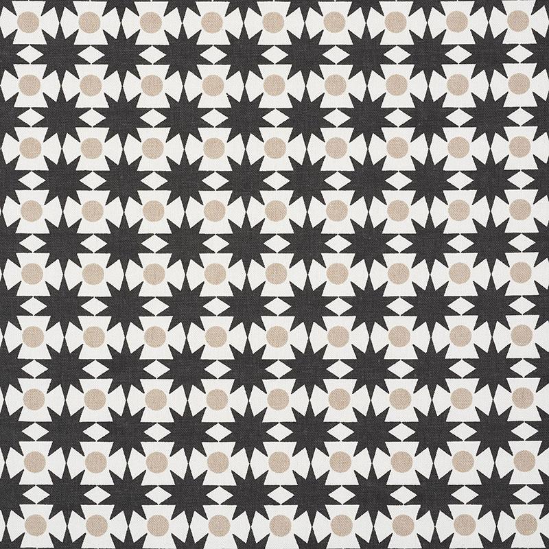 Schumacher Cosmos Black & Sand Fabric