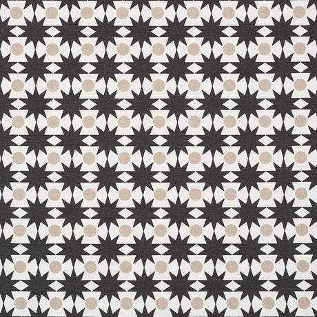 Schumacher Cosmos Black & Sand Fabric