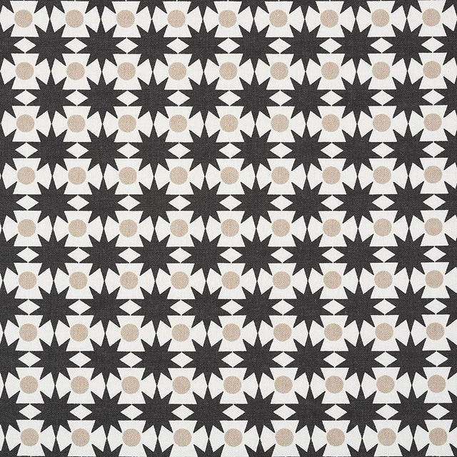 Schumacher Cosmos Black & Sand Fabric