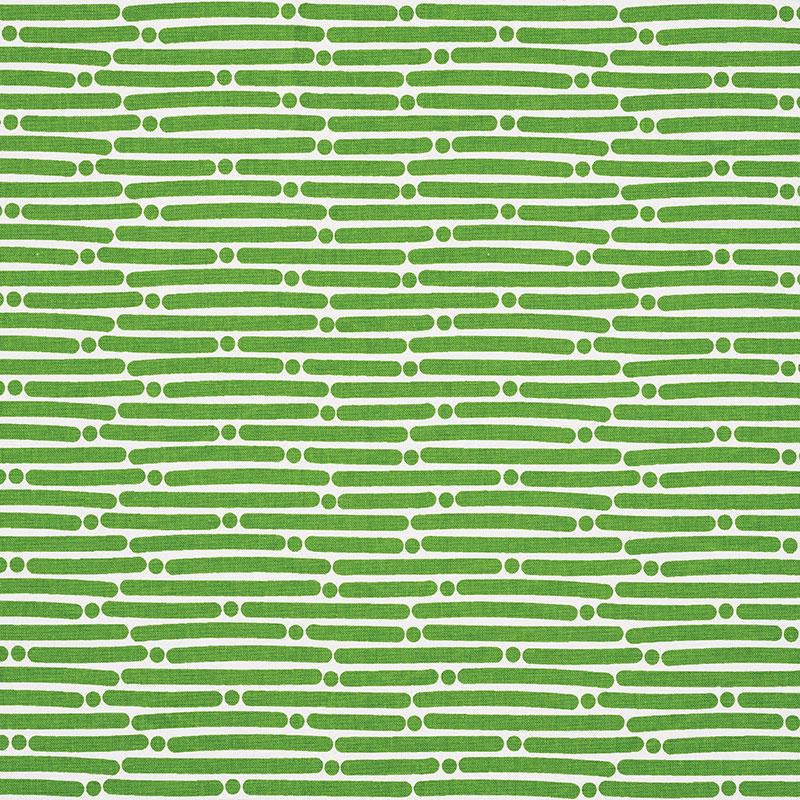 Schumacher Dot Dash Green Fabric