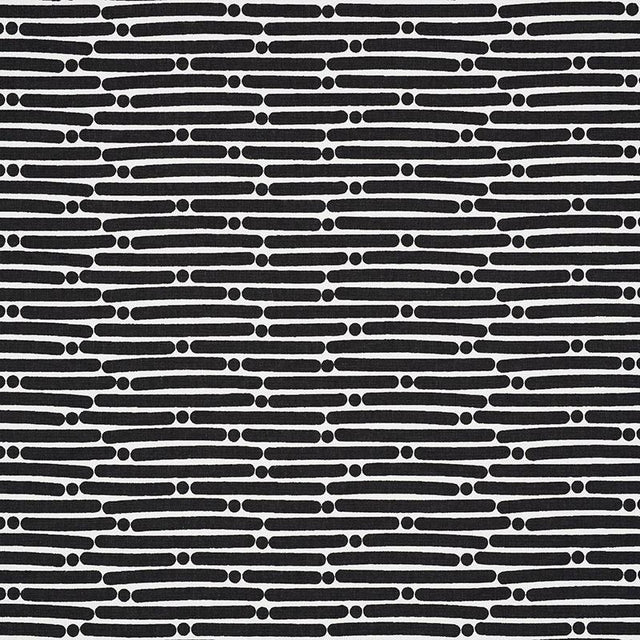 Schumacher Dot Dash Black Fabric