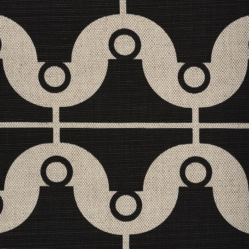 Schumacher London Bridge Black & Natural Fabric