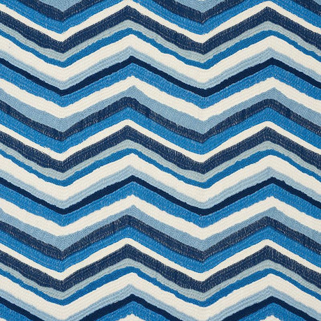 Schumacher Shasta Embroidery Blue Fabric