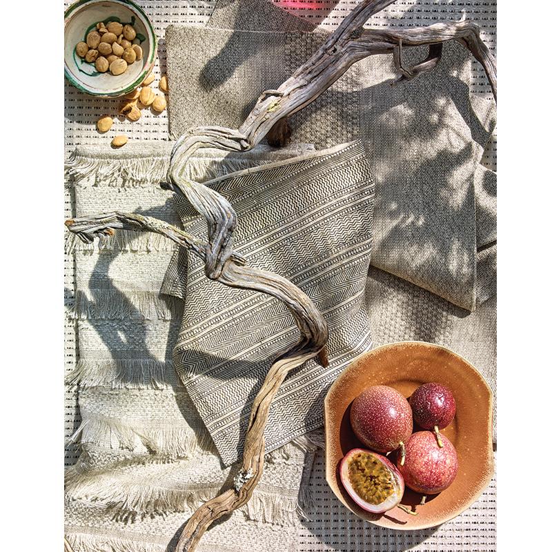 Schumacher Acadia Greige Fabric