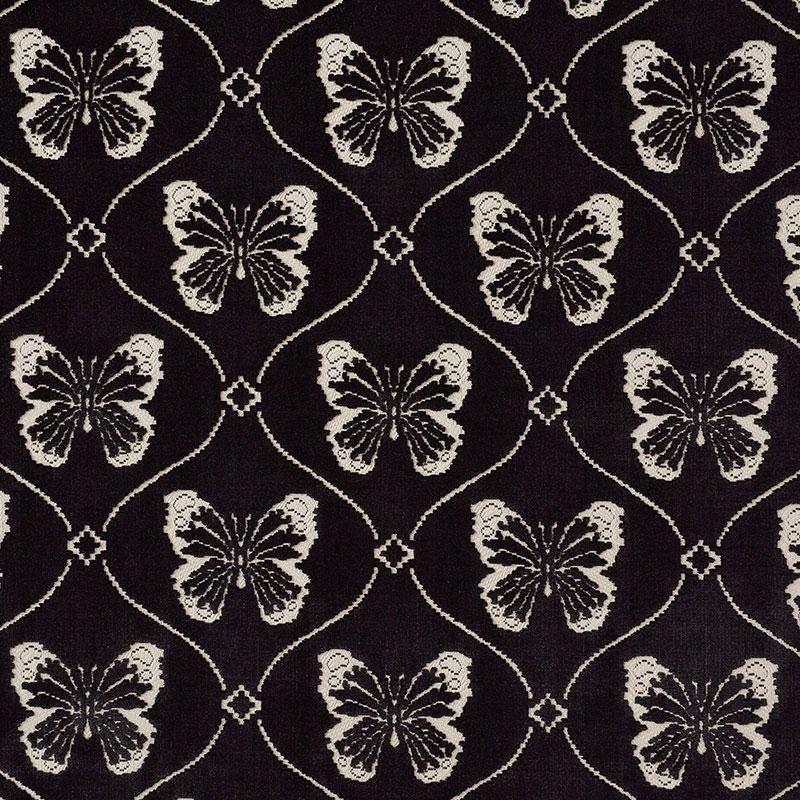 Schumacher Papillon Velvet Onyx Fabric