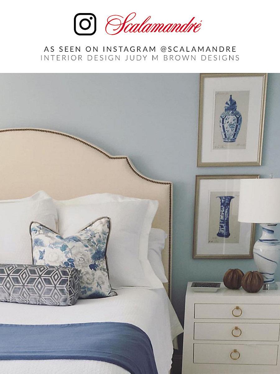 Scalamandre Highgrove Linen Print Porcelain Fabric