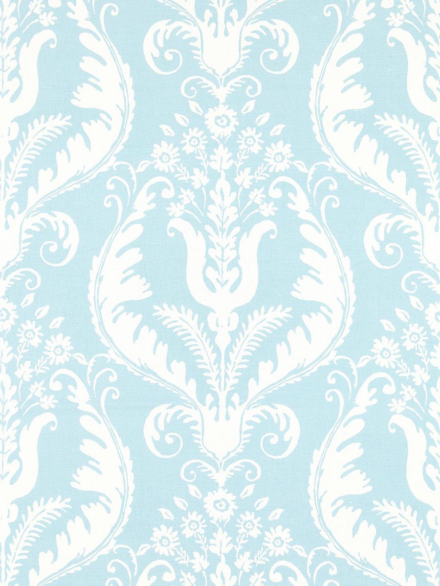 Scalamandre Primavera Linen Print Sky Fabric