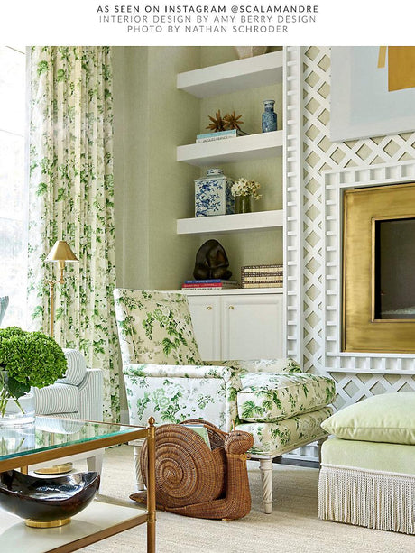 Scalamandre Ascot Linen Print Verdure Fabric