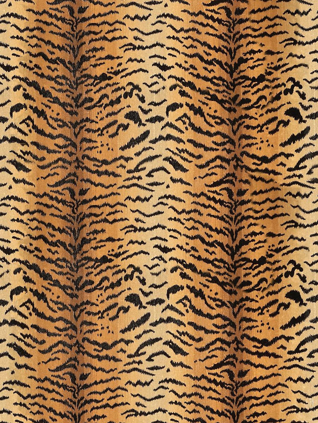 Scalamandre Tigre | Silk Ivory, Gold & Black Fabric