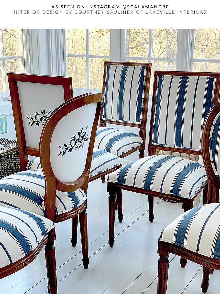 Scalamandre Sconset Stripe Indigo Fabric