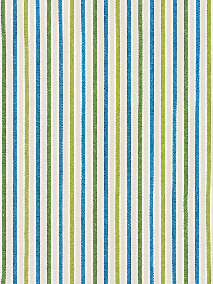 Scalamandre Leeds Cotton Stripe Ocean Palm Fabric