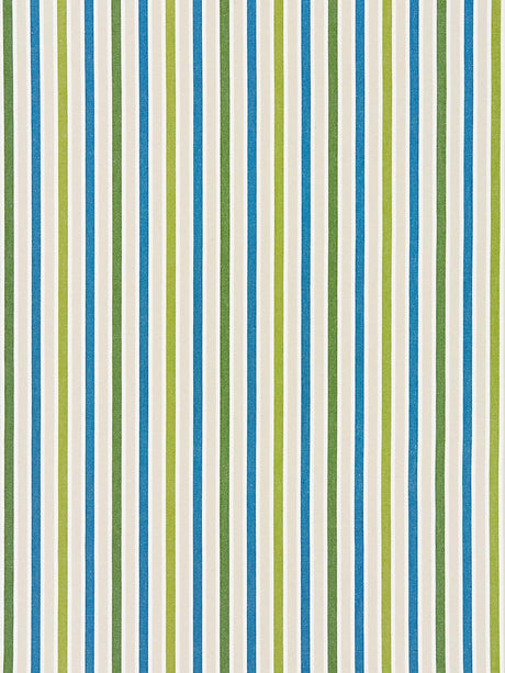 Scalamandre Leeds Cotton Stripe Ocean Palm Fabric