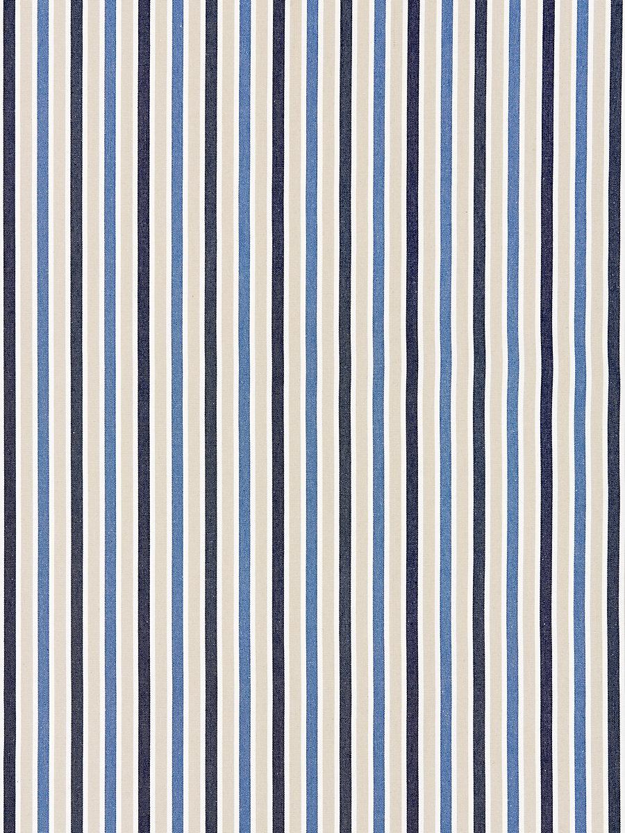 Scalamandre Leeds Cotton Stripe Indigo Fabric