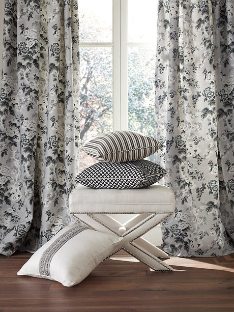 Scalamandre Devon Ticking Stripe Charcoal Fabric