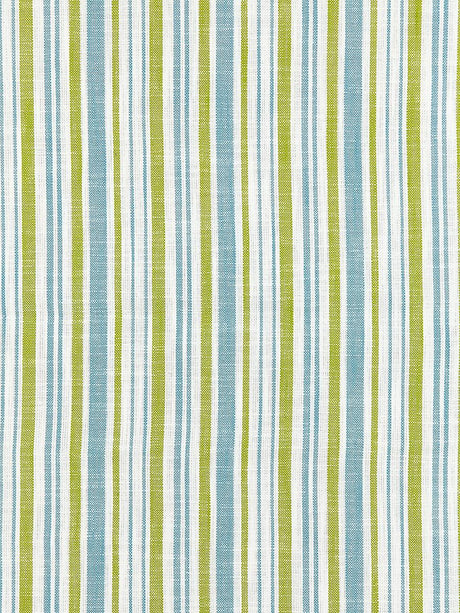Scalamandre Pembroke Stripe Ocean Palm Fabric