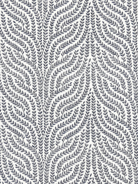 Scalamandre Willow Vine Embroidery Navy Fabric