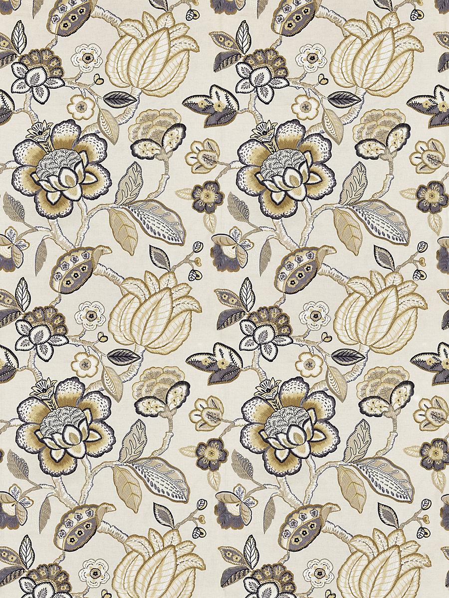 Scalamandre Coromandel Embroidery Flax Fabric