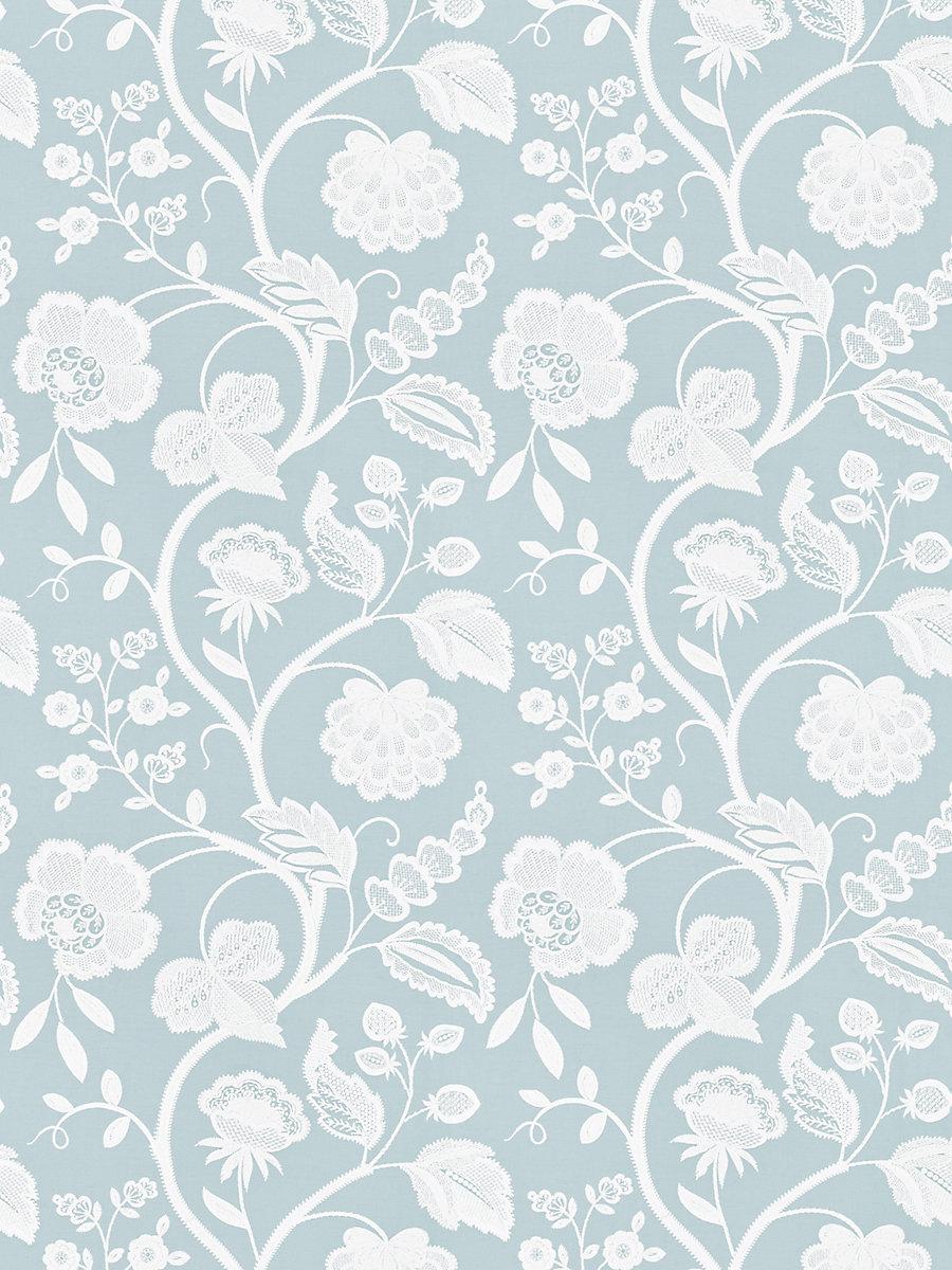 Scalamandre Kensington Embroidery Sky Fabric
