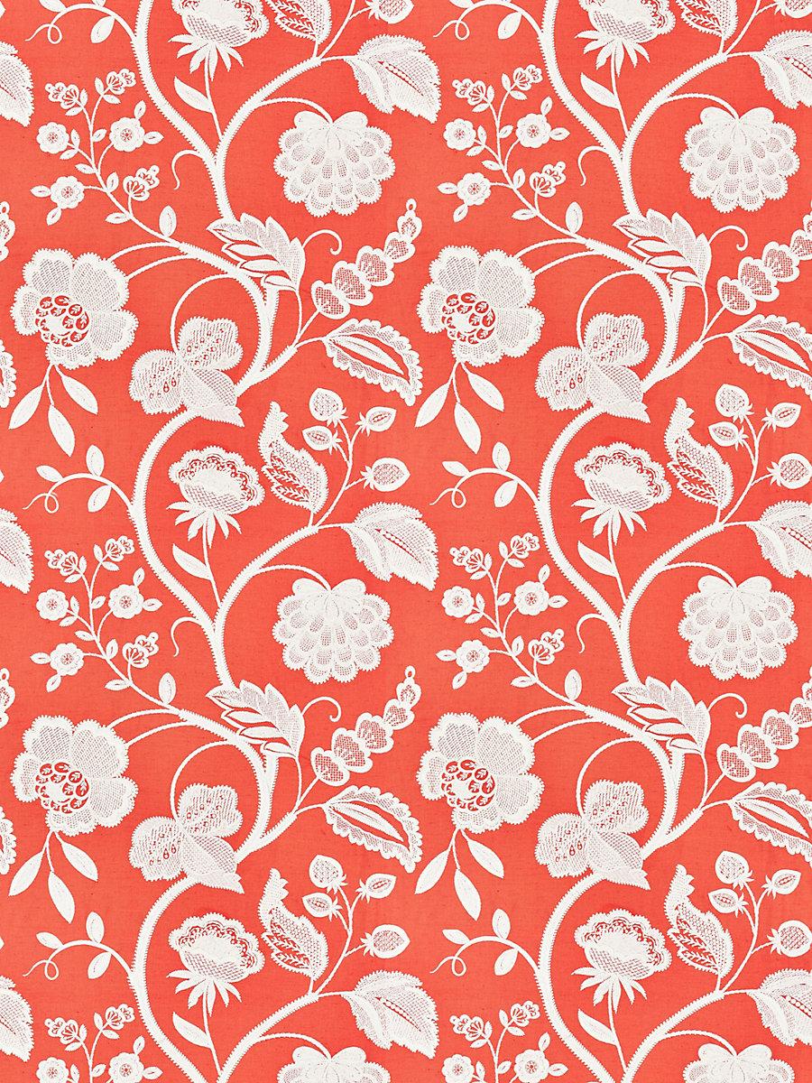 Scalamandre Kensington Embroidery Coral Fabric
