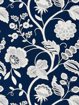 Scalamandre Kensington Embroidery Navy Fabric