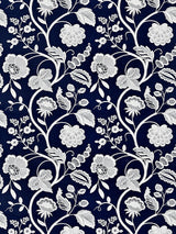 Scalamandre Kensington Embroidery Navy Fabric