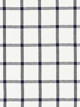 Scalamandre Wilton Linen Check Navy Fabric