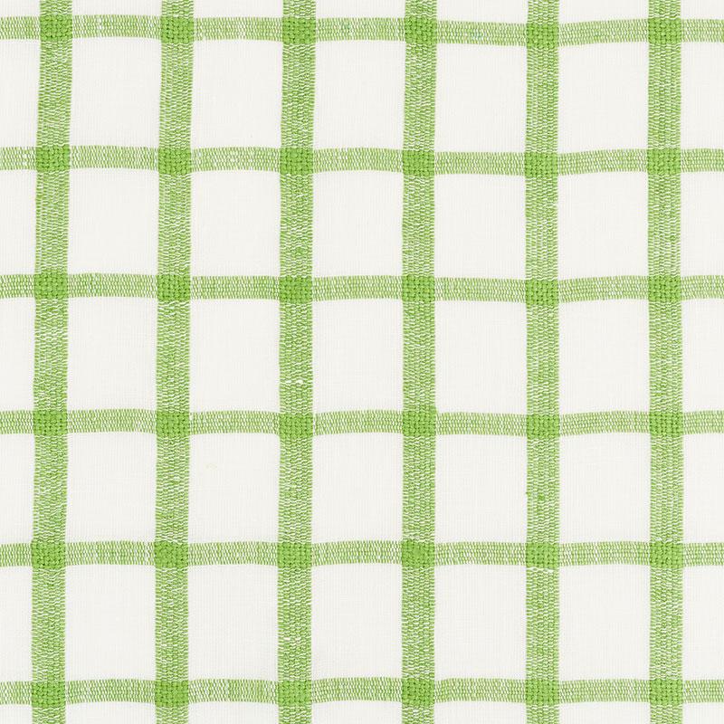 Schumacher Pauline Check Casement Leaf Fabric