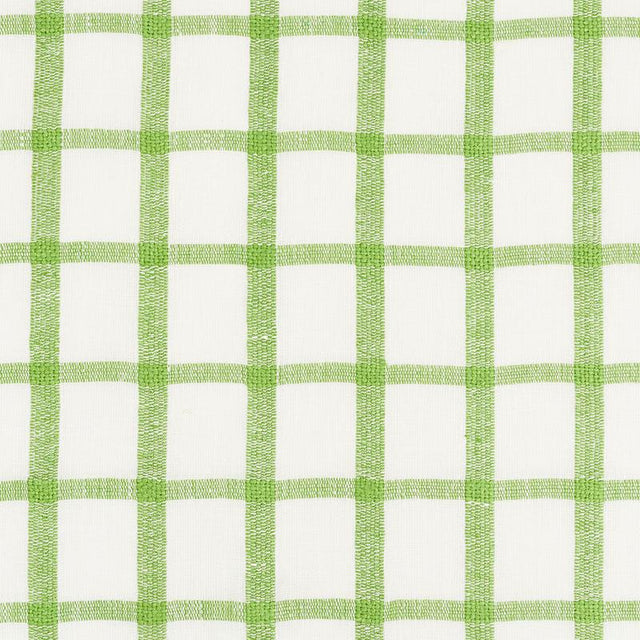 Schumacher Pauline Check Casement Leaf Fabric