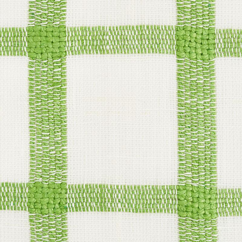 Schumacher Pauline Check Casement Leaf Fabric
