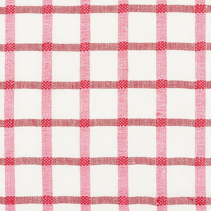 Schumacher Pauline Check Casement Rose Fabric