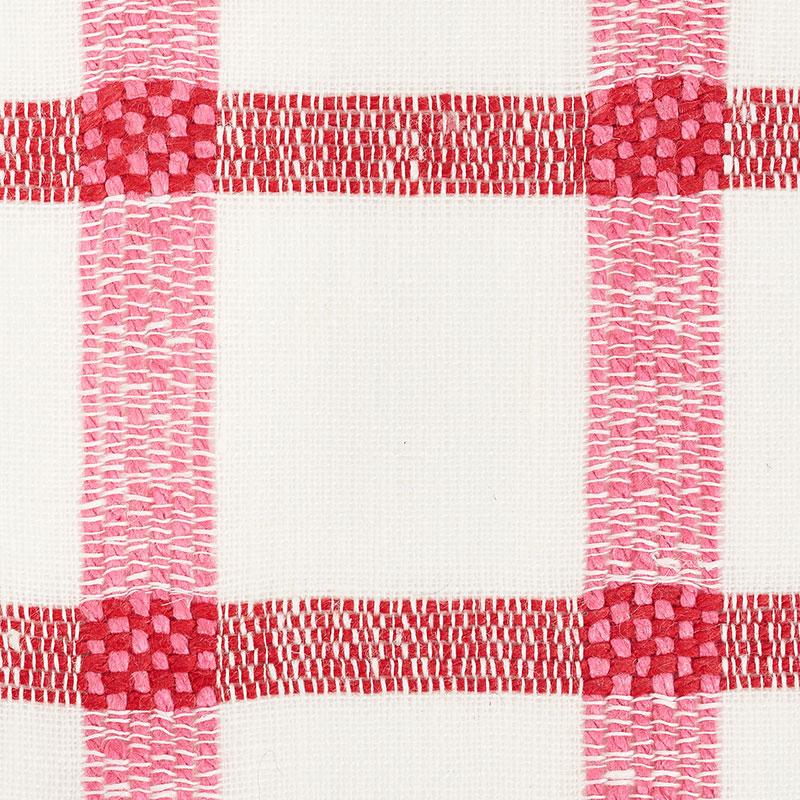 Schumacher Pauline Check Casement Rose Fabric