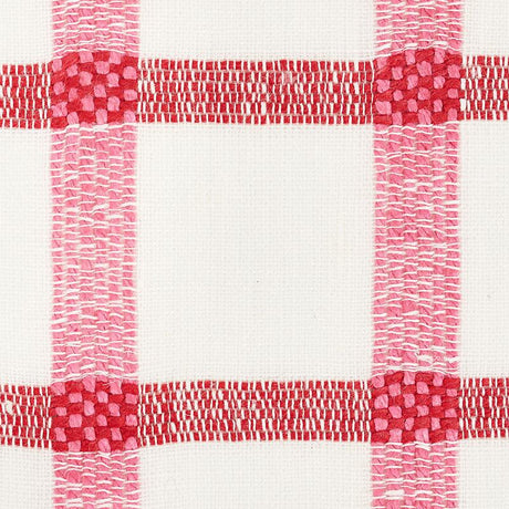 Schumacher Pauline Check Casement Rose Fabric