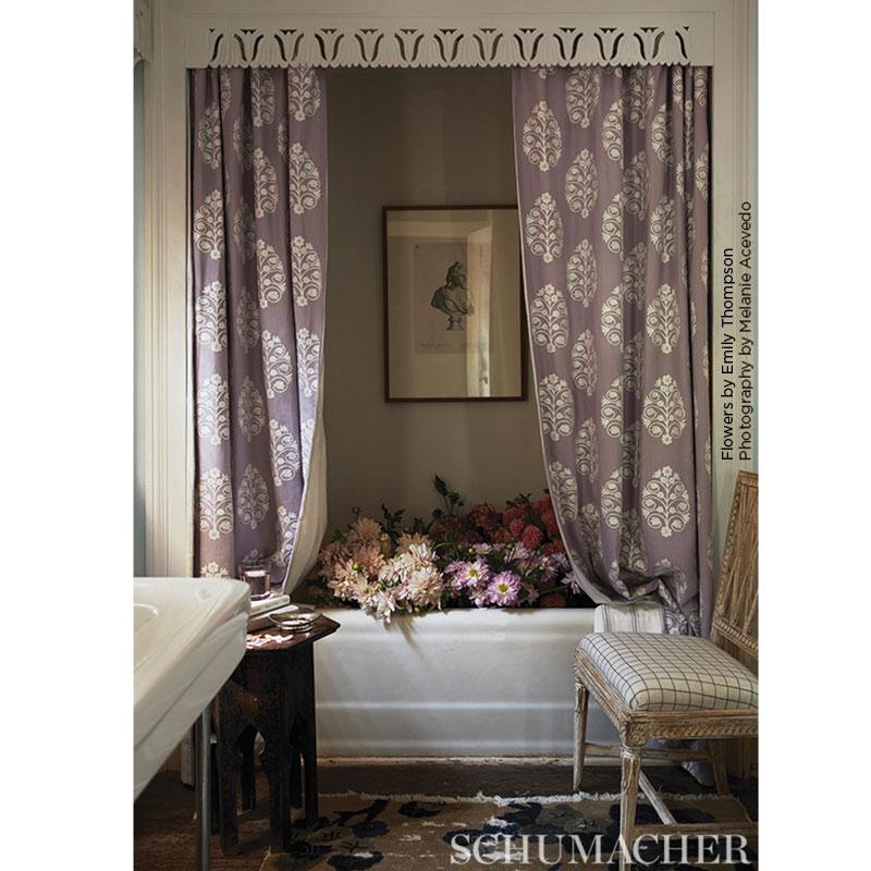 Schumacher Talitha Embroidery Wisteria Fabric