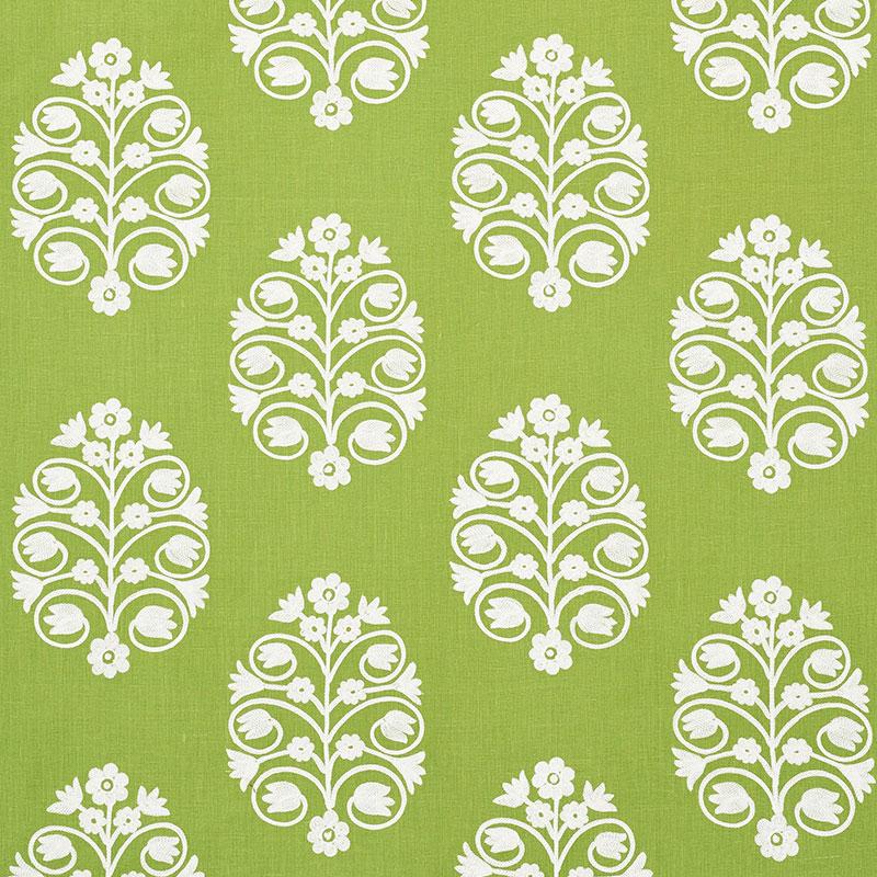 Schumacher Talitha Embroidery Leaf Fabric