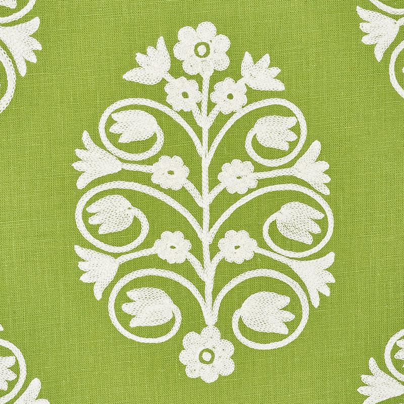 Schumacher Talitha Embroidery Leaf Fabric
