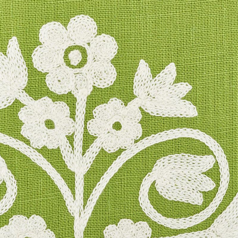 Schumacher Talitha Embroidery Leaf Fabric