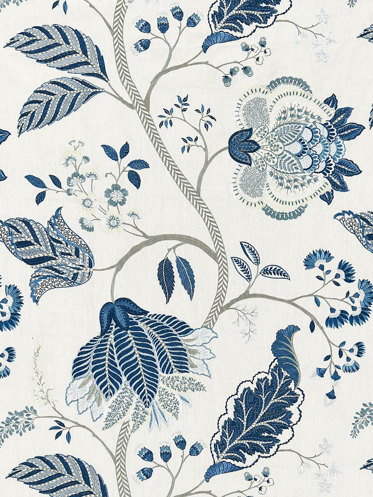 Scalamandre PALAMPORE EMBROIDERY PORCELAIN Fabric