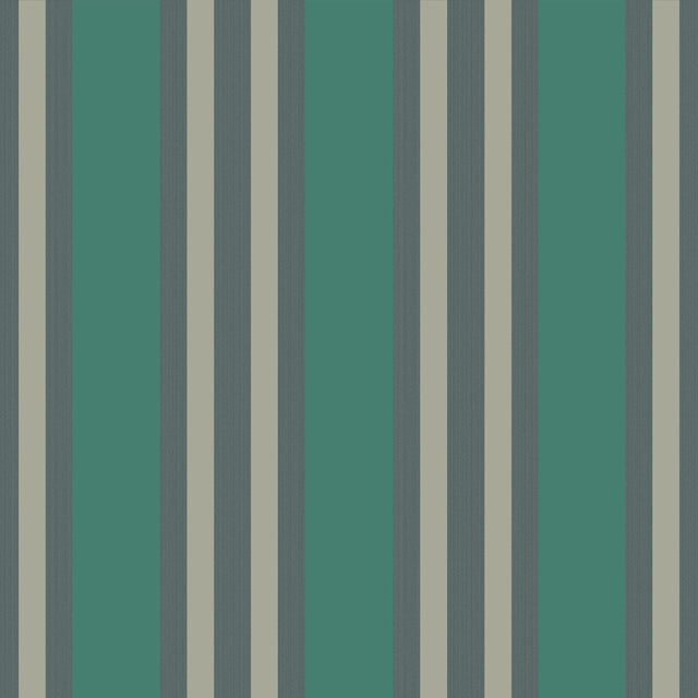 Cole & Son POLO STRIPE TEAL/GILVER Wallpaper