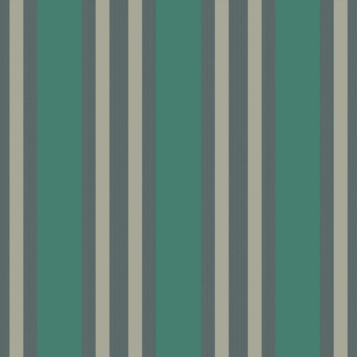 Cole & Son POLO STRIPE TEAL/GILVER Wallpaper