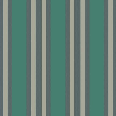 Cole & Son POLO STRIPE TEAL/GILVER Wallpaper