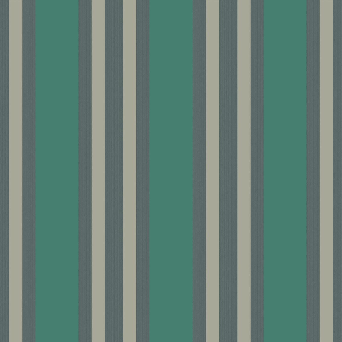 Cole & Son Polo Stripe Teal/Gilver Wallpaper