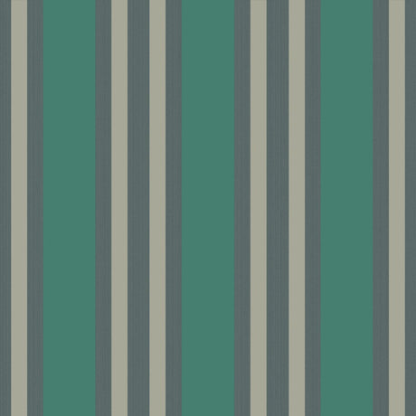 Cole & Son Polo Stripe Teal/Gilver Wallpaper