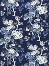 Scalamandre Ascot Floral Print Indigo Wallpaper