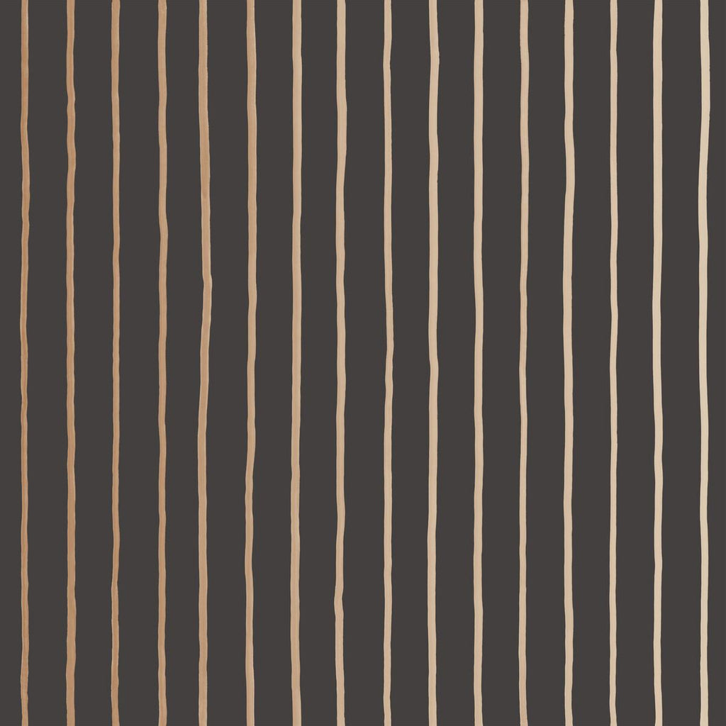 Cole & Son College Stripe Charcoal+Gold Wallpaper