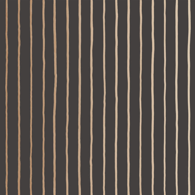 Cole & Son COLLEGE STRIPE CHARCOAL+GOLD Wallpaper